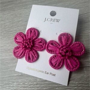 J. Crew Pink Flower Earrings
